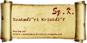 Szatmári Kristóf névjegykártya