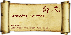 Szatmári Kristóf névjegykártya